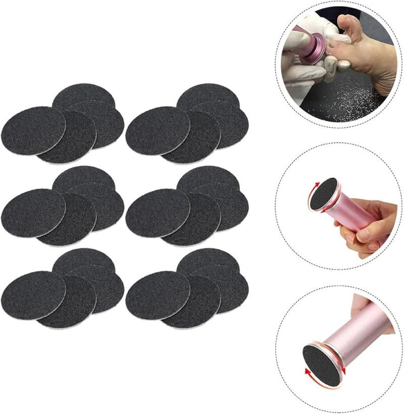 Electric Foot Sander Discs 120pcs Black Volcanic Stone Sandpaper For Callus Remover Pedicure Tool - Image 3
